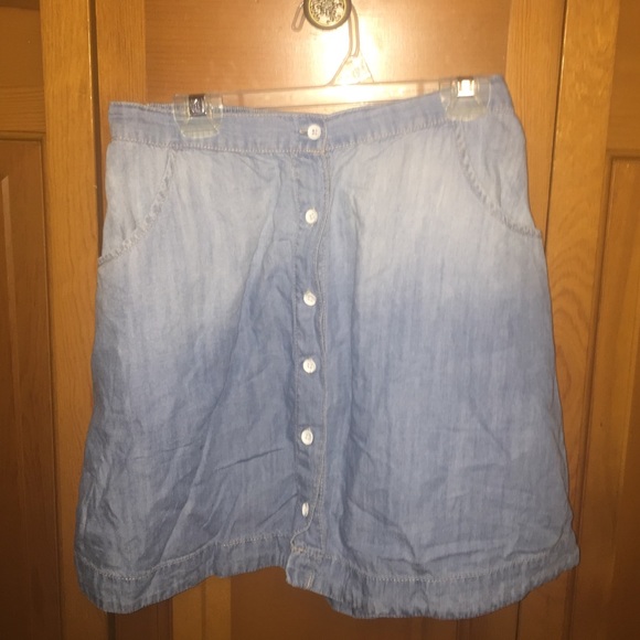 Short Jean Button-Up Skirt - Picture 1 of 2