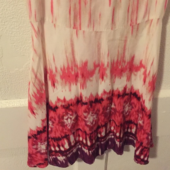 SOLD- Adorable Boho Strappy Coral Tie Dye Dress - Picture 2 of 4