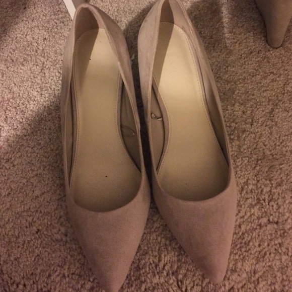 Nude suede forever 21 heels
