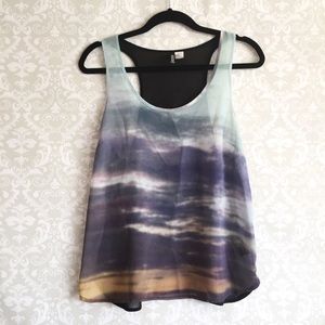 Sheer Sunset Print Top