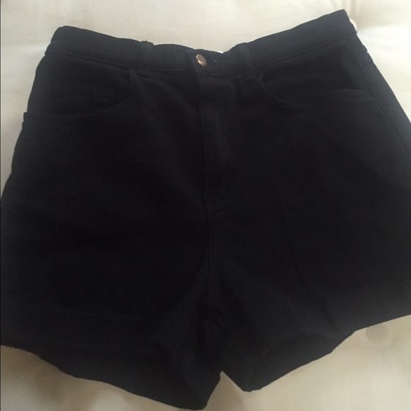 American apparel black high waisted shorts