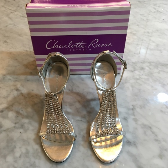 Silver Jeweled Heels - Picture 1 of 4