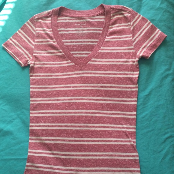 Pink Striped V-Neck