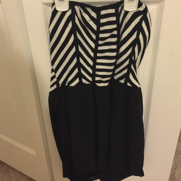 Love culture black and white striped romper