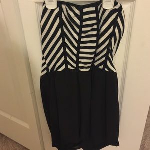 Love culture black and white striped romper