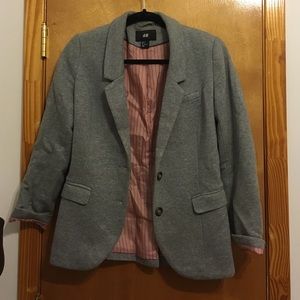Grey sweatshirt blazer