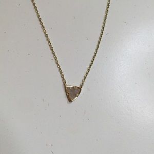 KENDRA SCOTT: Gold and iridescent drusy necklace