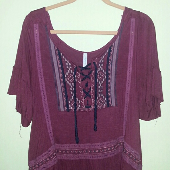 Burgendy flowy shirt (only worn twice)