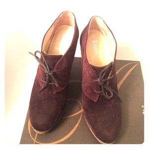 "Flory" suede wedge booties