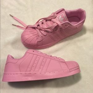 Baby pink shell toe sneakers