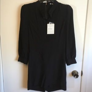 Pam & Gela Black Silk Romper