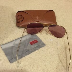 Ray Ban Rose Lens Aviator Sunnies