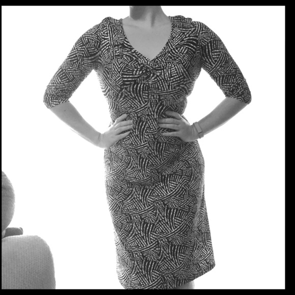 Tribal black and white pattern dress