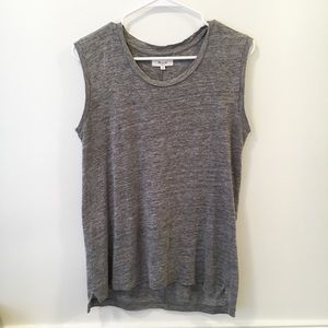 Madewell Gray Linen Muscle Tee size S