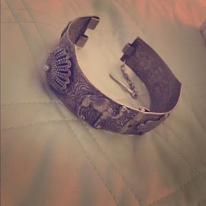 Tibetan silver engraved bangle