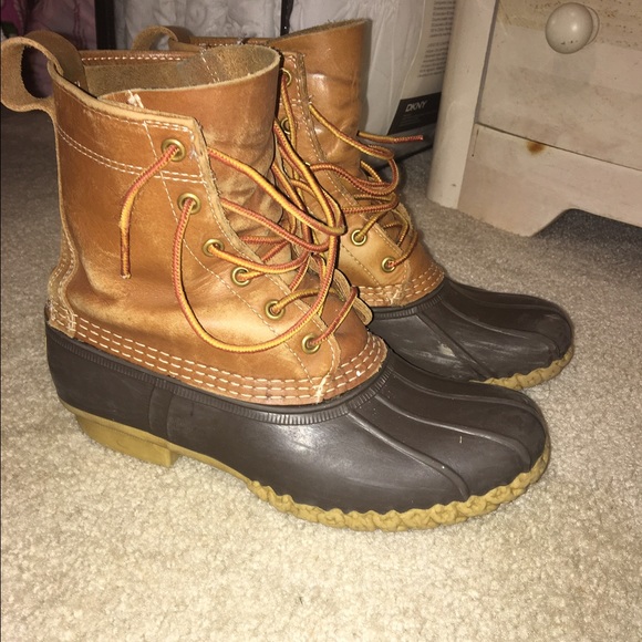 8 inch LL Bean boots in brown