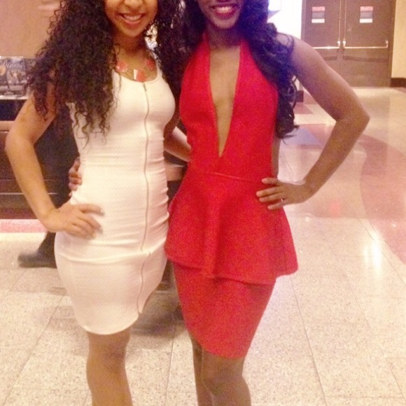 House of CB Red Peplum Dress, Size XS