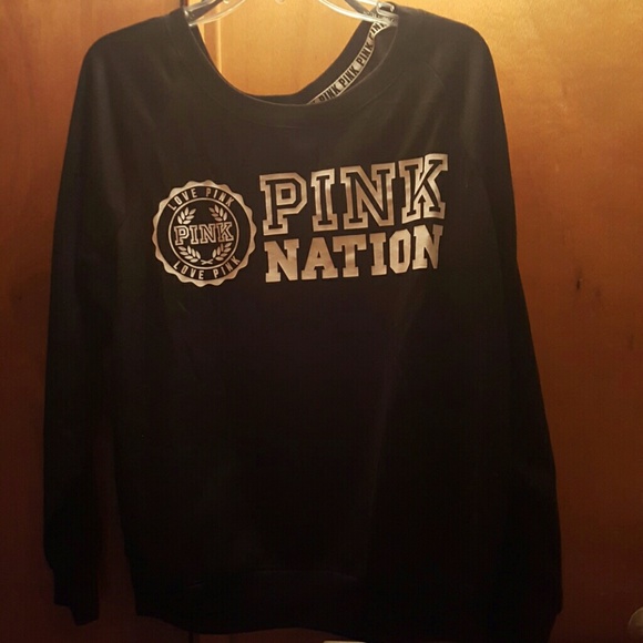 Black slouchy PINK pullover