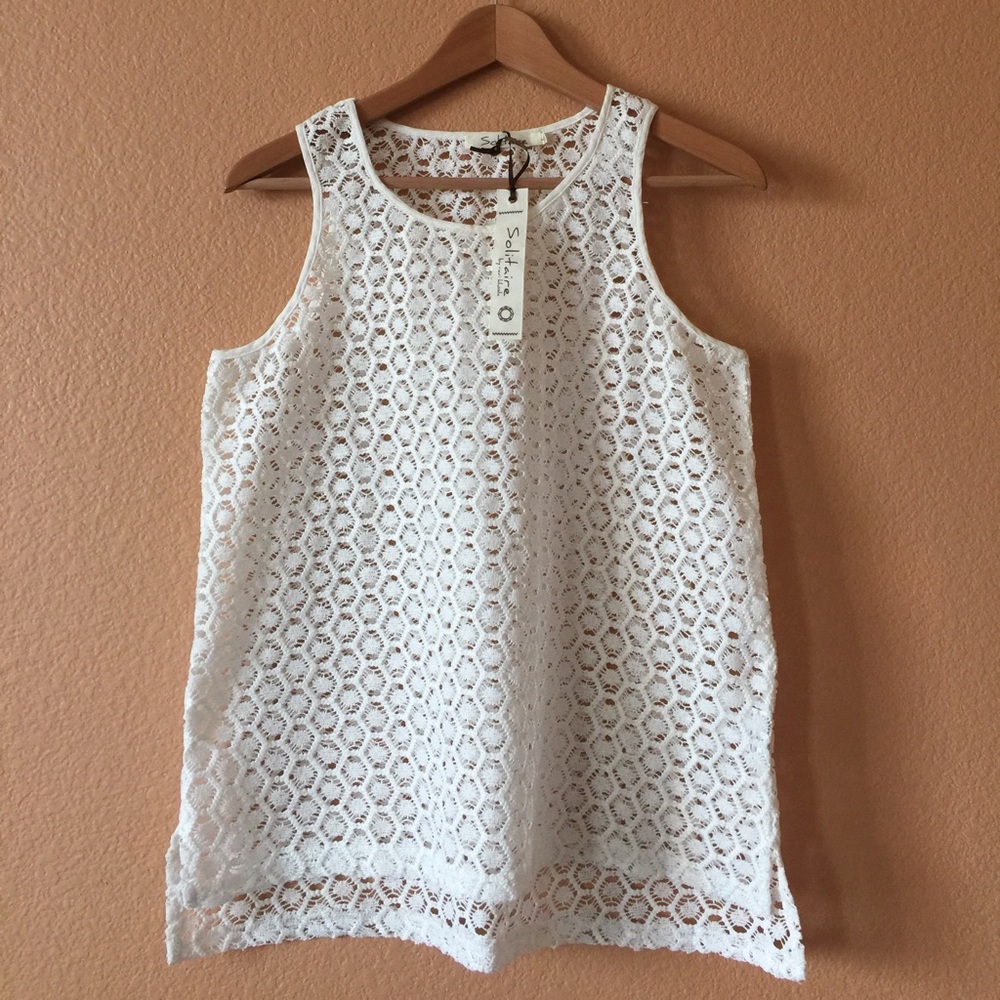SOLITAIRE by ravi khosla Swim Crochet Cover Up NWT - Picture 3 of 6