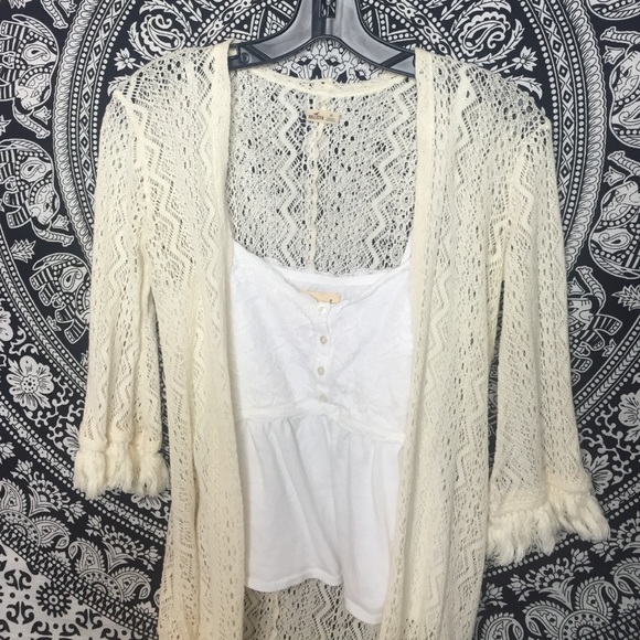 Hollister Ivory Open Knit Cardigan - Picture 1 of 4