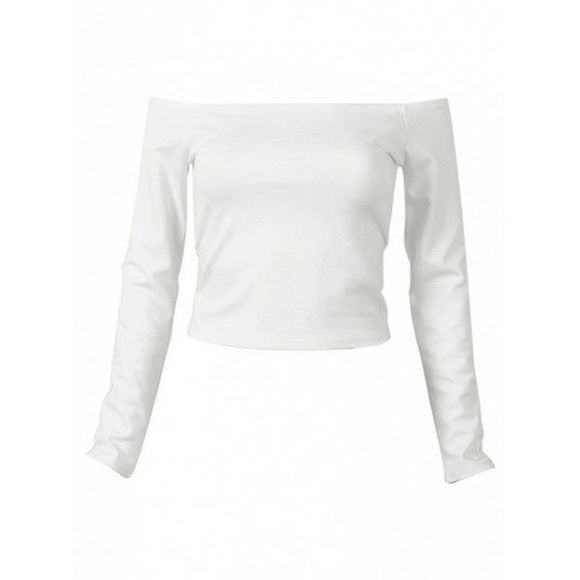 Cropped off the shoulder long sleeve