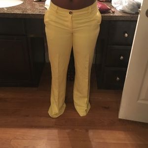 Banana Republic Yellow Linen Pants, Size 0