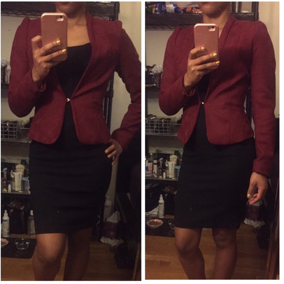 H&M Red Damask Blazer
