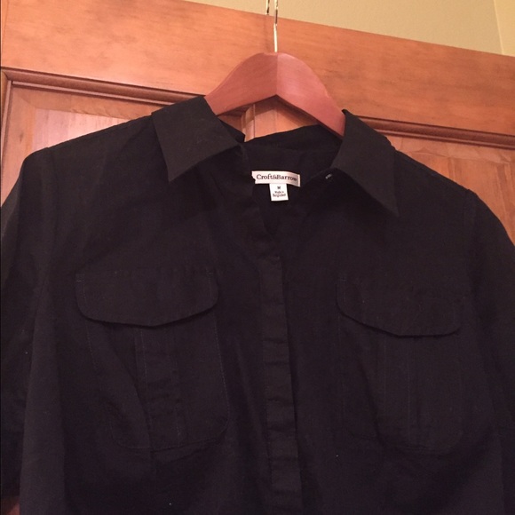 Black Button Down Top - Picture 2 of 4