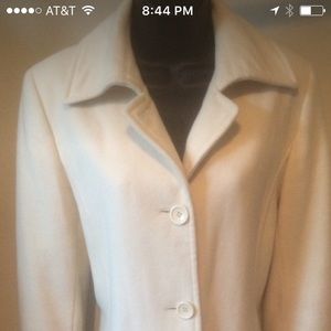 Off white wool trench coat