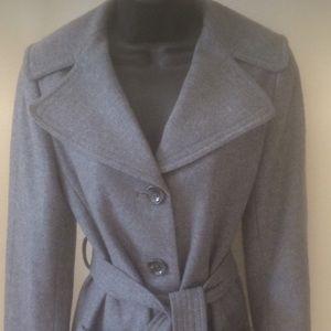Grey wool trench coat