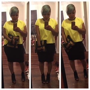 Leather strappy tote