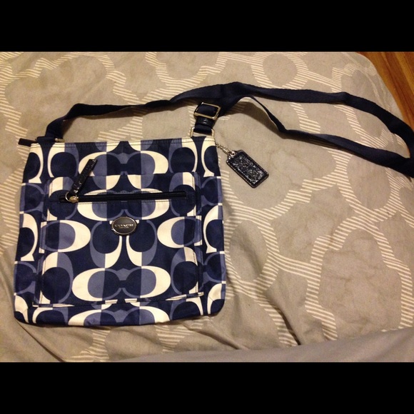 White and Blue COACH crossbody