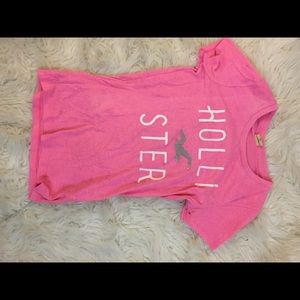 Pink hollister v-neck shirt