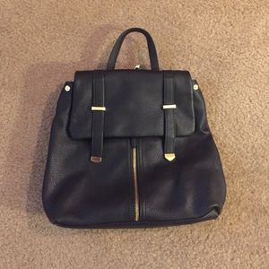 Black Leather Backpack