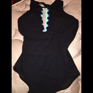 Black one piece swim suit