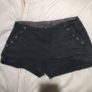 Navy button shorts
