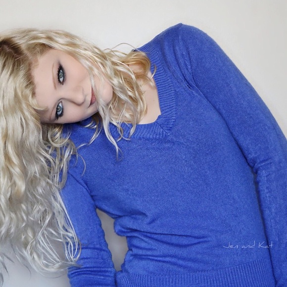 Blue V-Neck Knit Sweater by U.S. Polo Assoc.