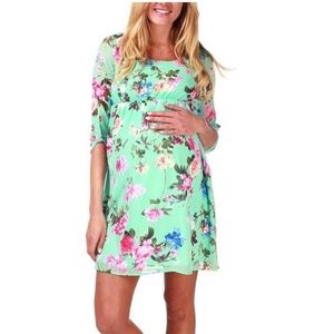 Pink blush maternity chiffon dress small