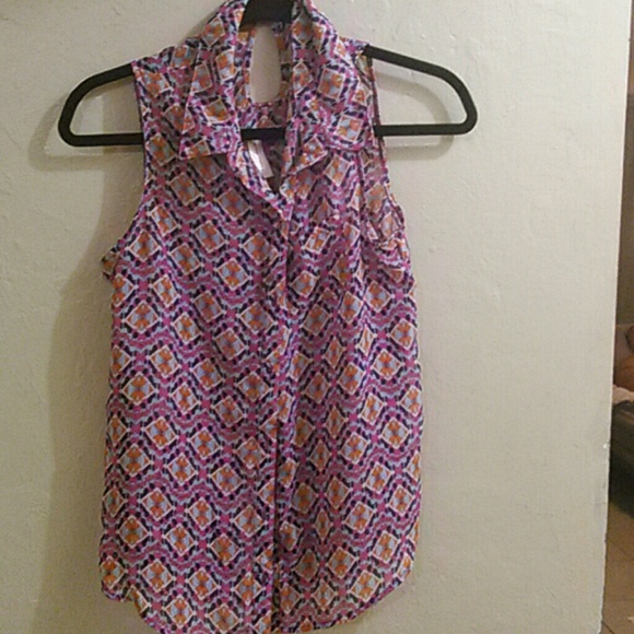 Cute colorful shirt blouse with cut out back