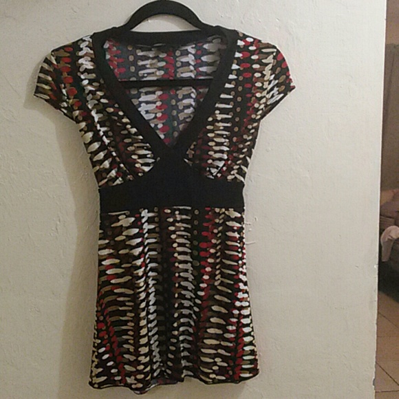 Beautiful tribal tie back top blouse medium