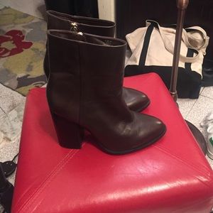 H&m brown leather heeled boots