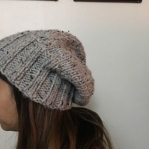 Hand knit slouchy beanie