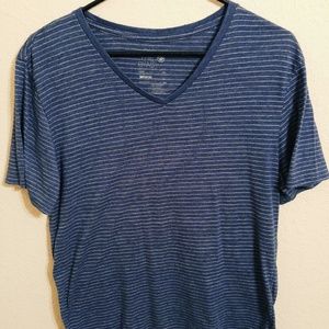 Blue striped V neck
