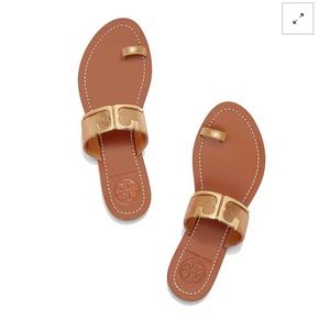 Tory Burch Marcia Toe Ring Sandals Sz 8 Gold
