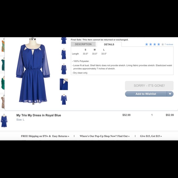 Blue half sleeve dress