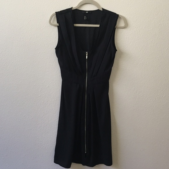 HandM black front zipper dress