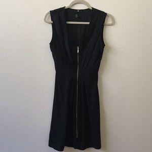 HandM black front zipper dress