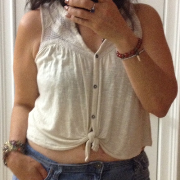 Urban Outfitters Ecoté/see-thru shoulder/tie waist