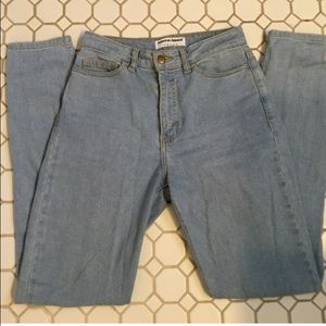 AA High Waisted Light wash pencil jean