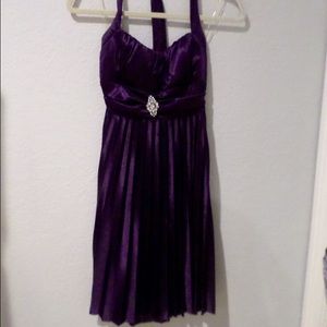 Dressy Royal Purple Satin Dress